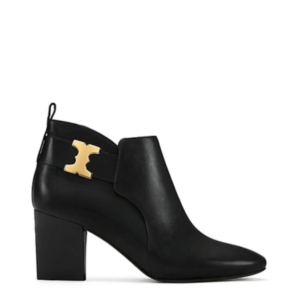 Tory Burch Sophisticated Black Gemini Link 70mm Bootie, Size 8